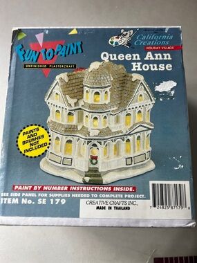 California Creations Queen Ann House Holiday Village Unfinished Plastercraft